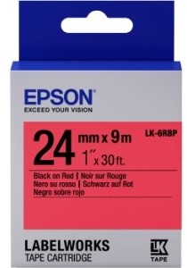 Zdjęcia - Papier Epson LK-6RBP taśma 24 mm, czarny na pastelowym czerwonym, oryginalna 