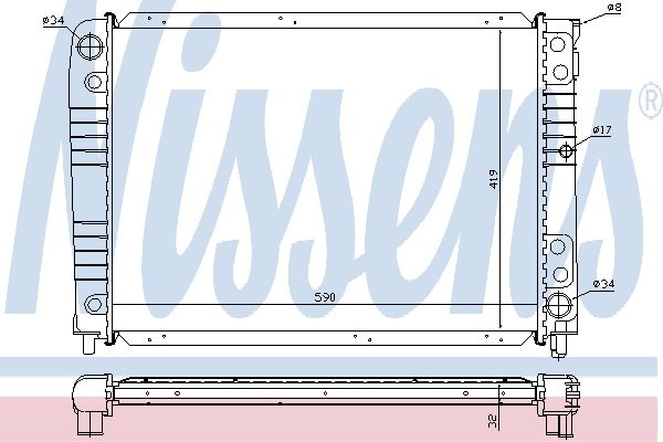 NISSENS Chłodnica, układ chłodzenia silnika NISSENS 65537A 65537A