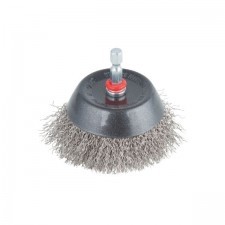 Wolfcraft Szczotka doczołowa 75 mm drut ze stali nierdzewnej trzpień 6-kąt 2746000 WF2746000