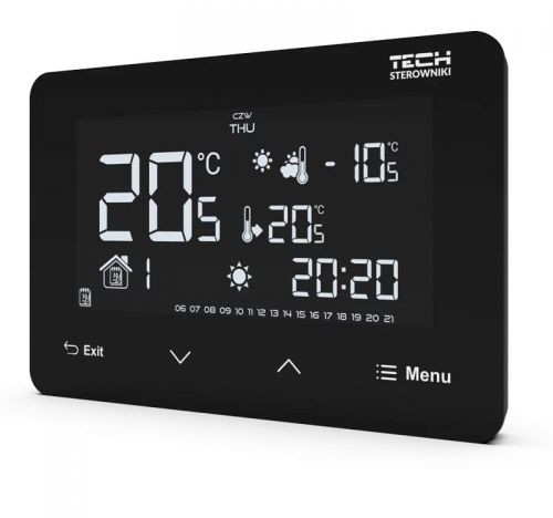 Tech STEROWNIKI REGULATOR POKOJOWY DWUSTANOWY ST-293z V3 PRZEWODOWY CZARNY ST293z v3c