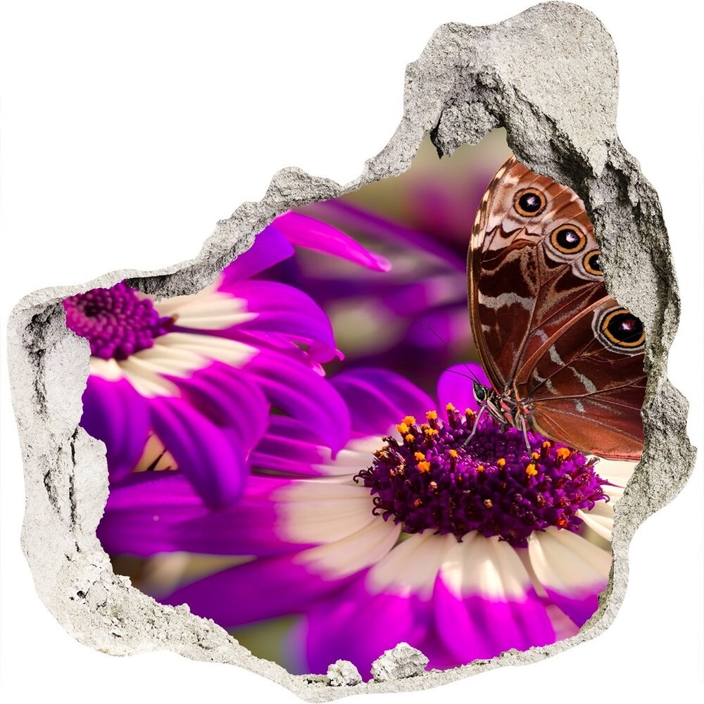 Wallmuralia.pl Samoprzylepna dziura na ścianę Motyl na kwiatku