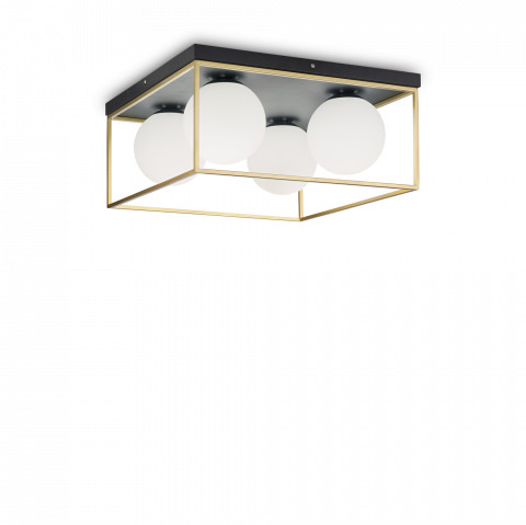Ideal Lux Plafon Lingotto PL4 198156 nowoczesna oprawa sufitowa w kolorze mosiądzu 198156