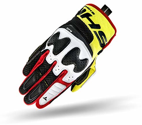 SHIMA BLAZE MEN FLUO, krótkie męskie rękawice motocyklowe do jazdy na motocyklu Cross Quad lato, skórzane, rozmiar L