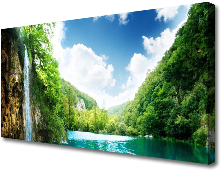 PL Tulup Obraz Canvas Góra Las Jezioro Natura 100x50cm