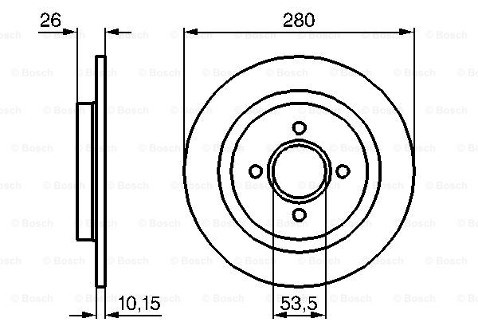 BOSCH Tarcza hamulcowa tylna, 0 986 479 049  0986479049