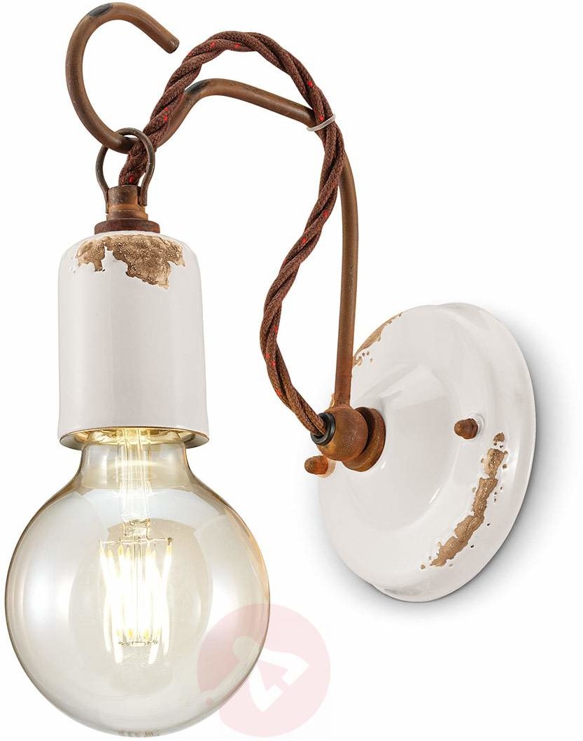 Vintage Ferro Luce Lampa ścienna C665 w stylu biała