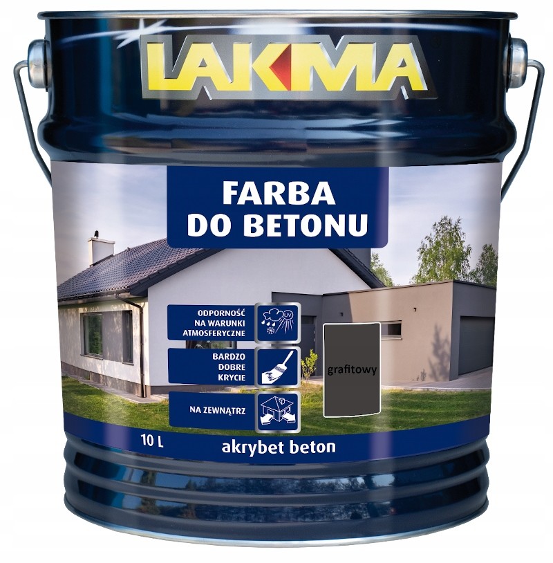 Lakma Akrybet Beton Farba do betonu-grafitowy-10 l