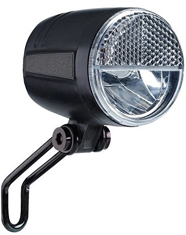 PRO büchel Uni reflektora przedniego Sport 45 Lux, z podstawką i czujnik światła, o ruchu drogowym (StVZO dopuszczona reflektory LED, czarna, One Size 51250836