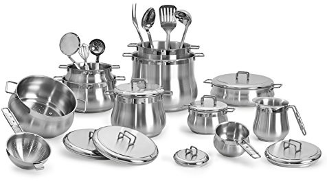 Barazzoni Tummy zestaw garnków ze stali nierdzewnej 18/10 wyprodukowane we Włoszech. 00192501