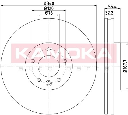 KAMOKA Tarcza hamulcowa 103319 103319