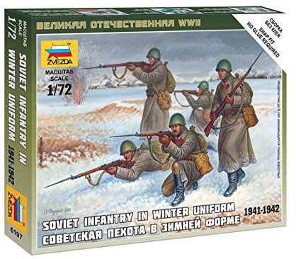 ZVEZDA z6197 modelarstwo figurka Fantassins Związku Radzieckiego zima ZV6197