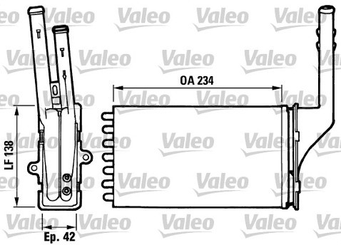 VALEO Wymiennik ciepła, ogrzewanie wnętrza 812016