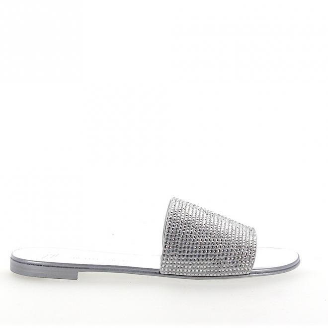 Giuseppe Zanotti Giuseppe Zanotti Sandały ROLL 10 Stras jasnoszary srebrny