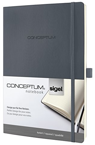 Sigel notatnik, ok.A4, miękka okładka, teraz z powierzchnią softwave, CONCEPTUM, ciemnoszary CO318