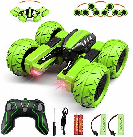 Amicool Amicool RC Voiture Telecommandé Tout Terrain, 4WD obrót o 360°, Stunt Car Offroad RC Véhicule Avec LED, 2,4 GHz Voiture Radiocommandee Crawlers Pour Enfants 6 - 12 Ans G03080R