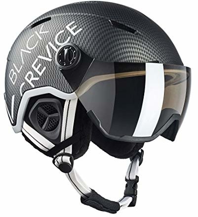 Black Crevice Unisex kask narciarski dla dorosłych Vail z wizjerem, czarny karbon/biały, M (55-58 cm) BCR143660-CW-M