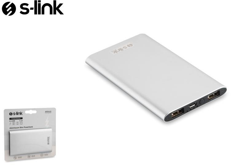 S-link Powerbank IP-P22 4000mAh Srebrny