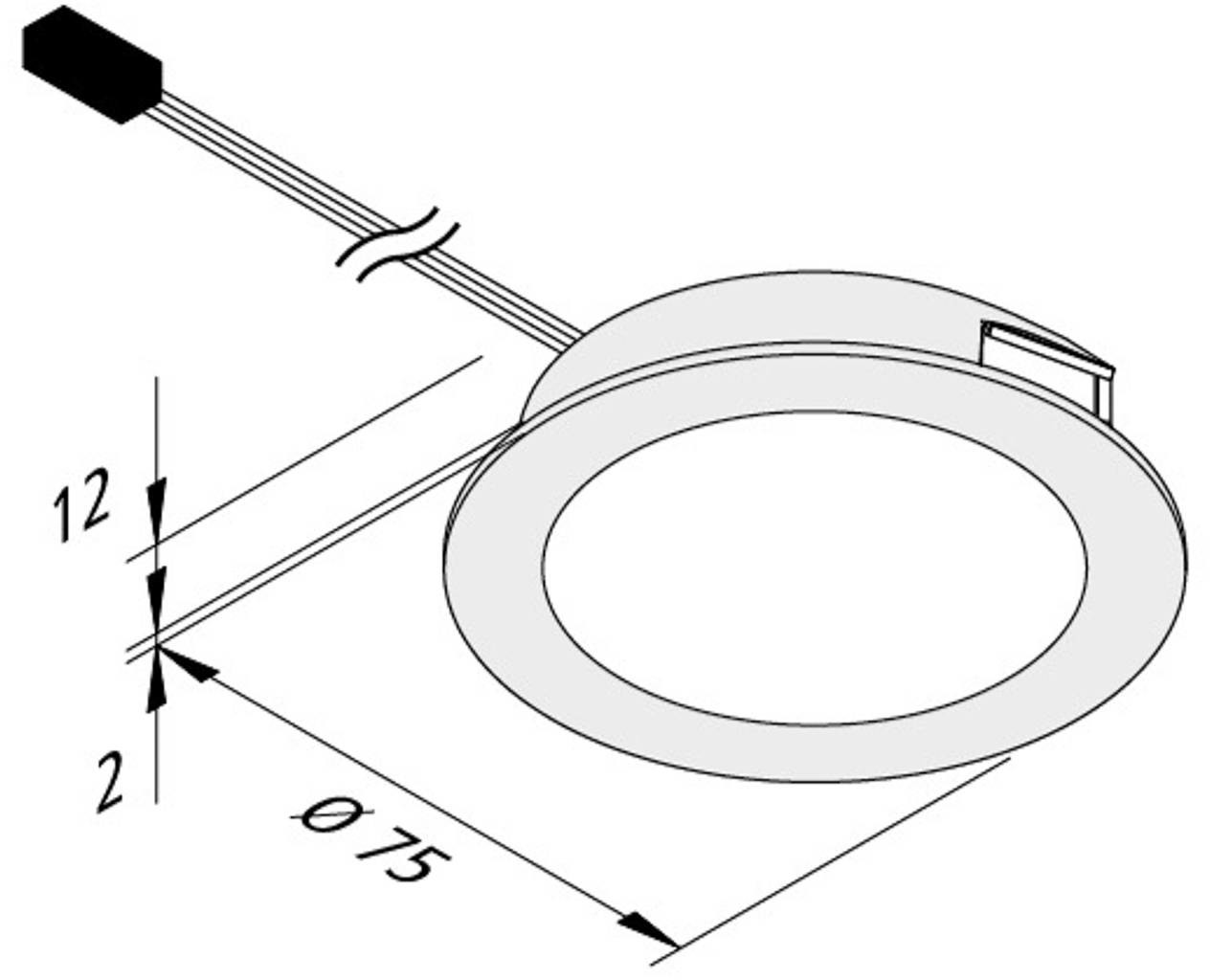 HERA Oświetlenie meblowe LED Dynamic FAR 68 stal 3W CCT