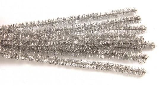 FOLIA Druty metaliczne 10 sztuk srebrnych, dł. 50cm, śr. 8mm
