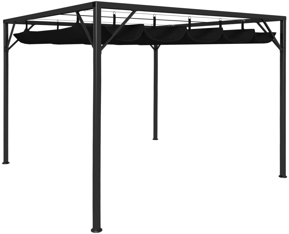 vidaXL Altana ogrodowa ze zwijanym dachem, 3x3 m, antracyt 47954