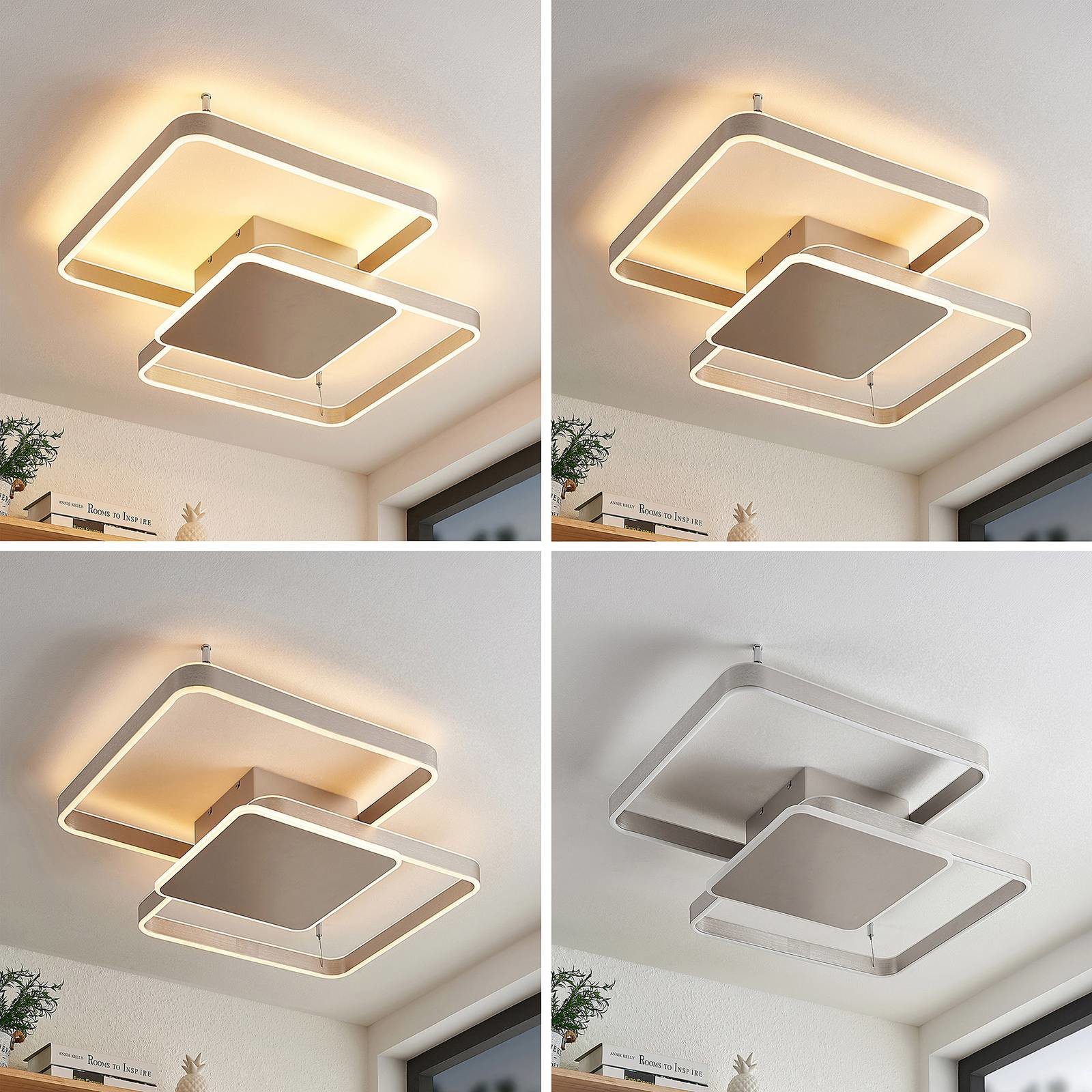 Lucande Lucande Kadira lampa sufitowa LED 70 cm nikiel