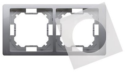 Kontakt Simon Kontakt_Simon Ramka 2-krotna NEOS do wersji bryzgoszczelnej IP44 z kompletem uszczelek stal inox BMRC2B/21