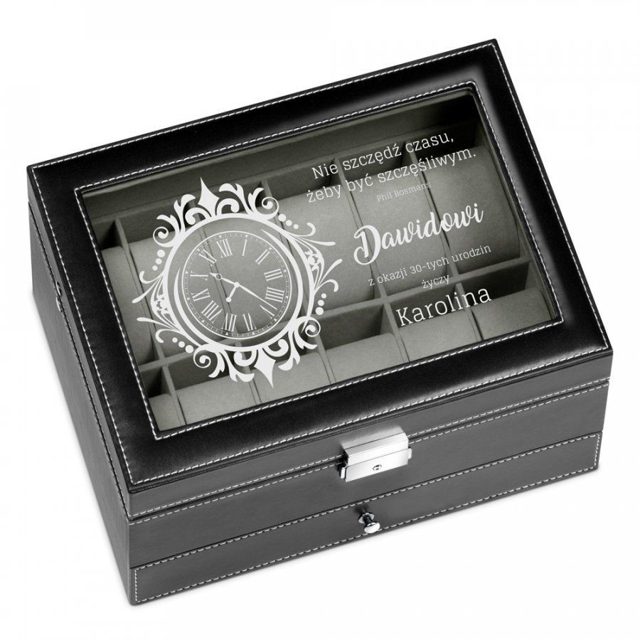 Murrano Szkatułka na Zegarki i Biżuterię GRAWER Czas SZKT-ZG-BIZ-003