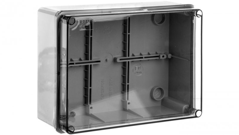 elettrocanali Puszka natynkowa z przeźroczystą pokrywą seria 420 IP65 190x140x70 szara EC420C6 EC420C6