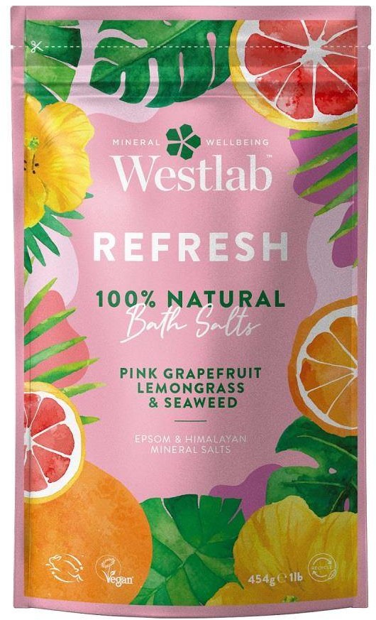 Westlab Refresh Róşowy Grejpfrut & Trawa Cytrynowa & Algi 454g odĹwieĹźajÄ
ca sĂłl do kÄ
pieli