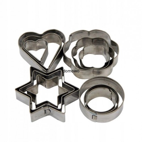 METALOWE FOREMKI WYKRAWACZE 4 wzory 12 szt ciastka