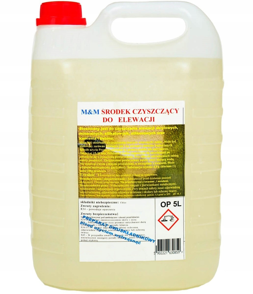 Czysta Elewacja środek do mycia tynków ścian 5L