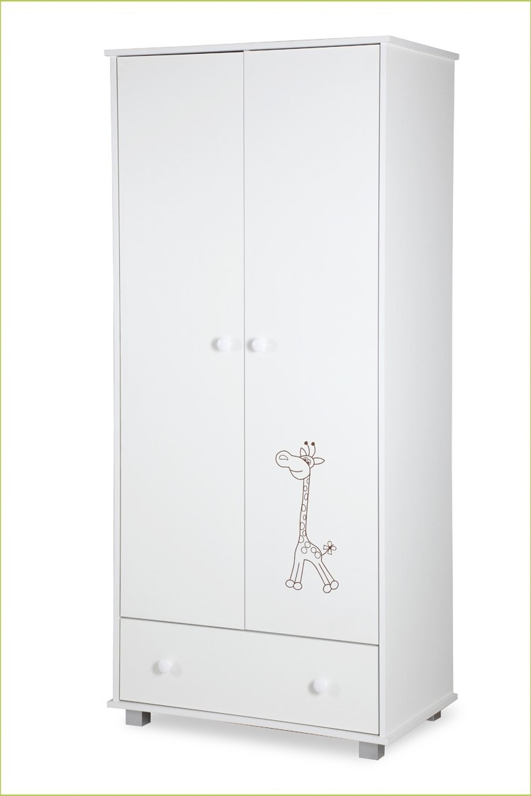 Klupś Szafa dwudrzwiowa SAFARI ŻYRAFA białe