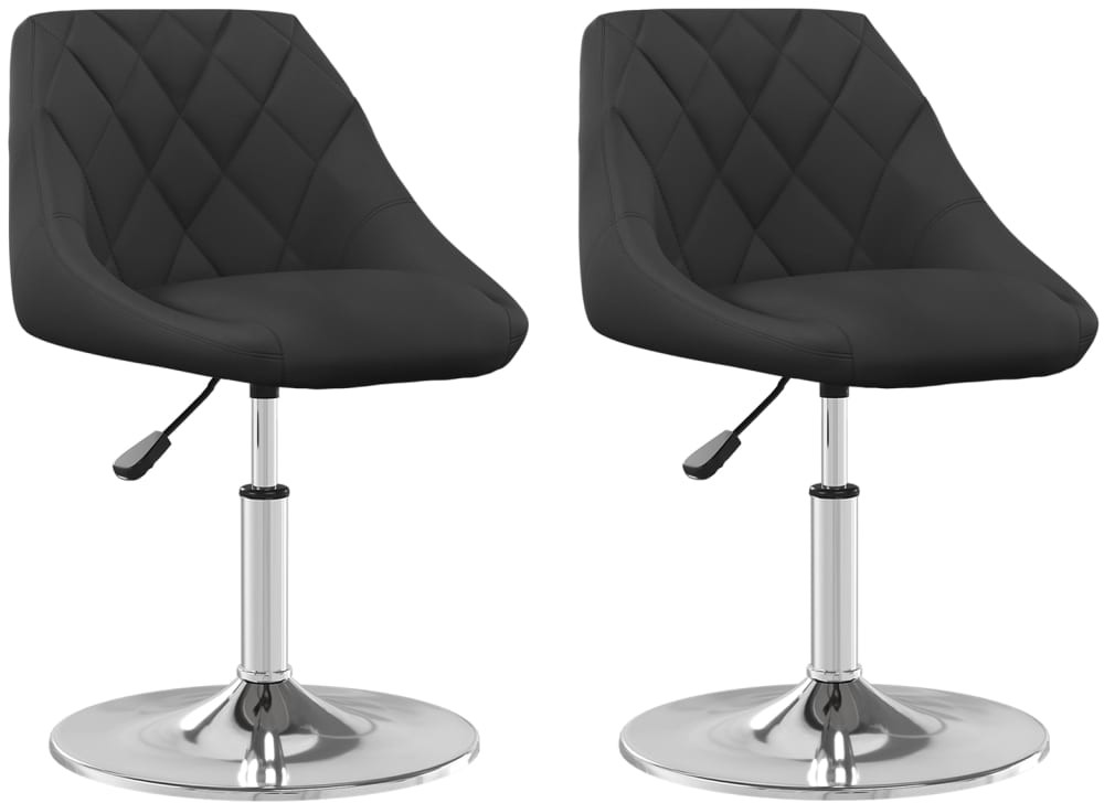 vidaXL Obrotowe krzesła stołowe, 2 szt., czarne, aksamitne