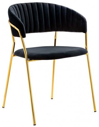 Czarne krzesło pikowane w stylu glamour Piano 2X