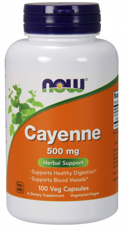 Now Foods Cayenne - Pieprz kajeński 500 mg (100 kaps.)