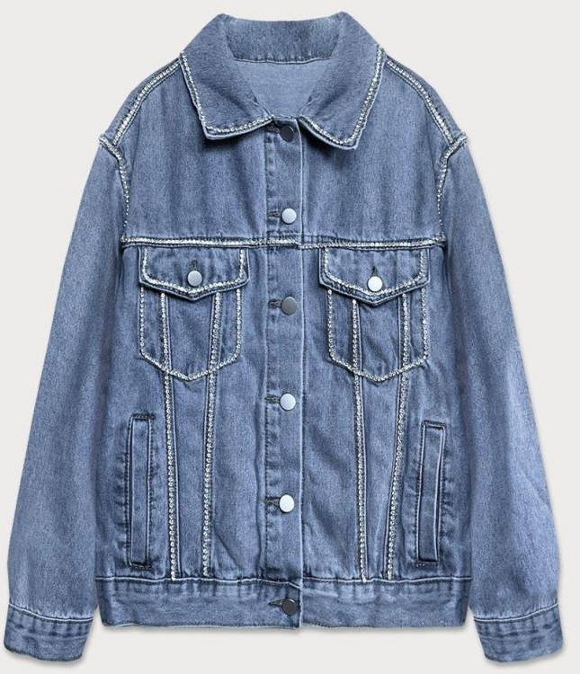 BELCCI JEANSOWA KURTKA DAMSKA DENIM CYRKONIE NIEBIESKA (T2861) - BELCCI