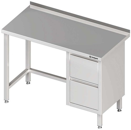 Stalgast Stół przyścienny z blokiem dwóch szuflad (P) 1500x700x850 mm 980257150