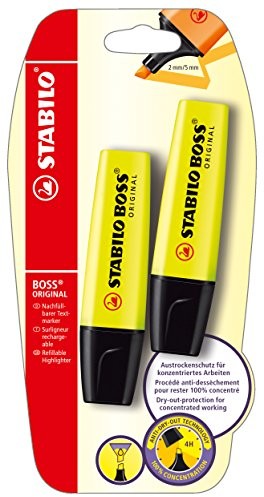 STABILO Stabilo Boss Original, żółty, tekstu marker, żółty 2 szt. w opakowaniu B-10422-10