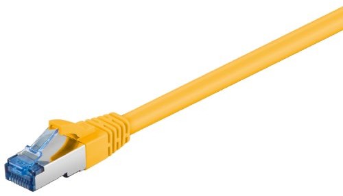 Wentronic kabel sieciowy 93847 Cat6 a S/FTP (2 X wtyk RJ45, PIMF podwójnie ekranowany) Żółty 4040849938474
