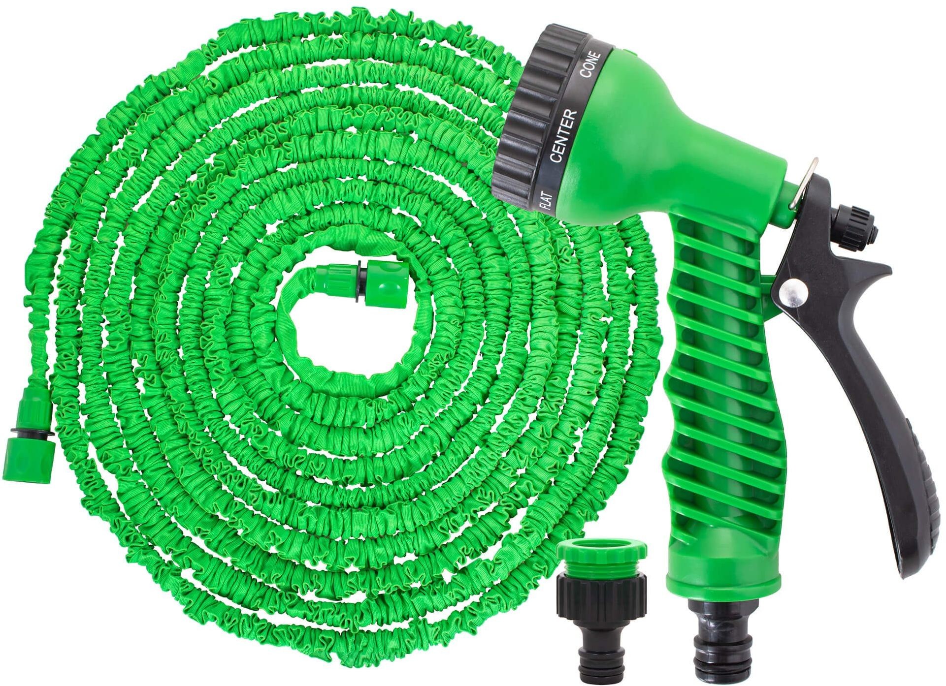 Wąż ogrodowy 15m-45m rozciągliwy szlauch lateksowy z pistoletem zielony GA0111