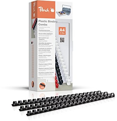 Peach pb412  02 plastik począwszy od ofert dla prestiżowych klientów po raporty roczne DIN A4, 12 MM, 95 arkuszy, 100 sztuk, w kolorze czarnym PB412-02