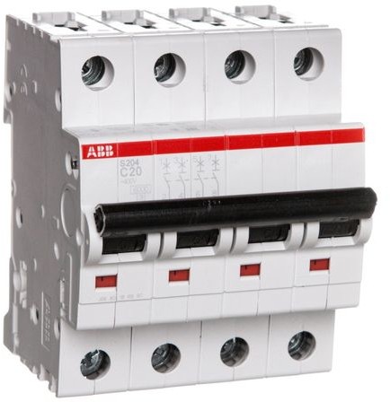 ABB Wyłącznik nadprądowy 4P C 20A 6kA AC S204-C20 2CDS254001R0204