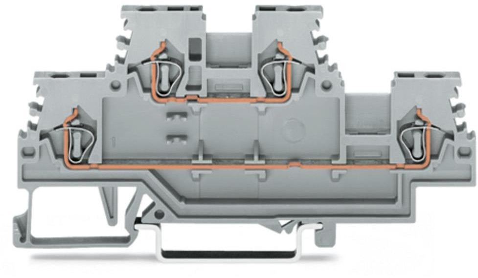 WAGO Terminal przepustowy podwójny WAGO 4 mm Sprężynowe Alokacja L L szary 279-501 50 szt 279-501