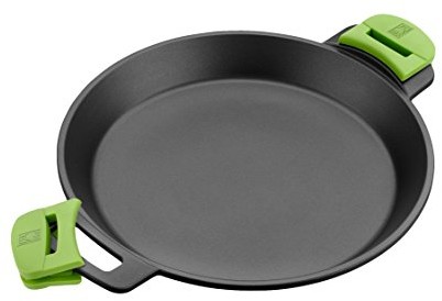 BRA Prior patelnia Paella wykonana z odlewu aluminiowego, uchwyty z powłoką nieprzywierającą Teflon Classic, silikonowe, 36 cm średnica A401636