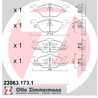 top ZIMMERMANN Klocki hamulcowe - komplet 23063.173.1