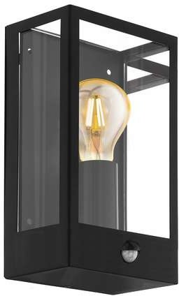 Eglo Alamonte 99587 kinkiet lampa ścienna zewnętrzna IP44 1x60W E27 czarny/transparentny