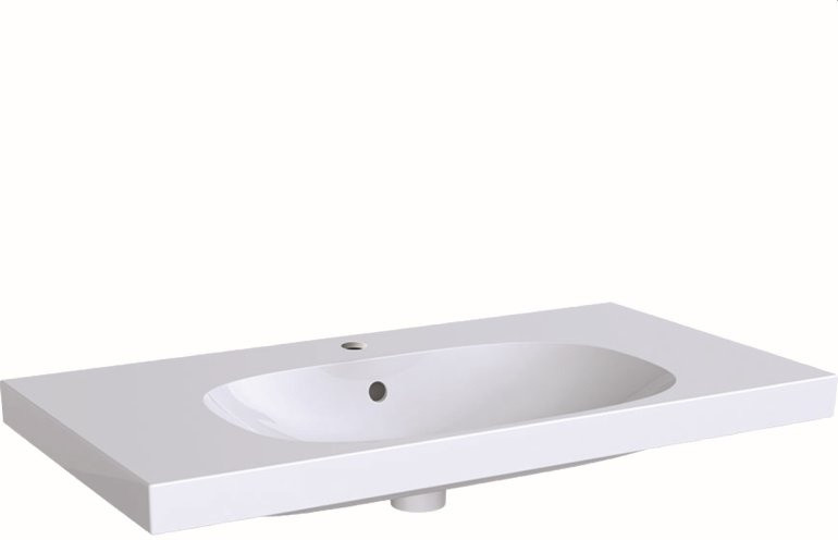 Geberit Ceramika Acanto Umywalka wisząca lub meblowa z półką 90x48,2 cm z otworem na baterię biała 500.623.01.2