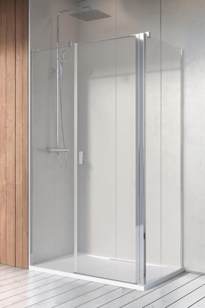 Radaway Kabina Nes 8 KDS II drzwi lewe 100 cm x ścianka 75 cm, szkło przejrzyste 8 mm, wys. 200 cm 10087100-01-01L/10080075-01-01