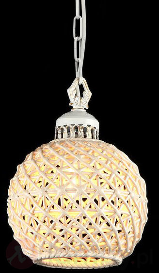 Biała ceramiczna lampa wisząca Keramos