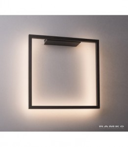 Zdjęcia - Żyrandol / lampa Geometryczna, ledowa lampa ścienna, czarna ramka 67078 z serii AKIRA (｡◕‿◕